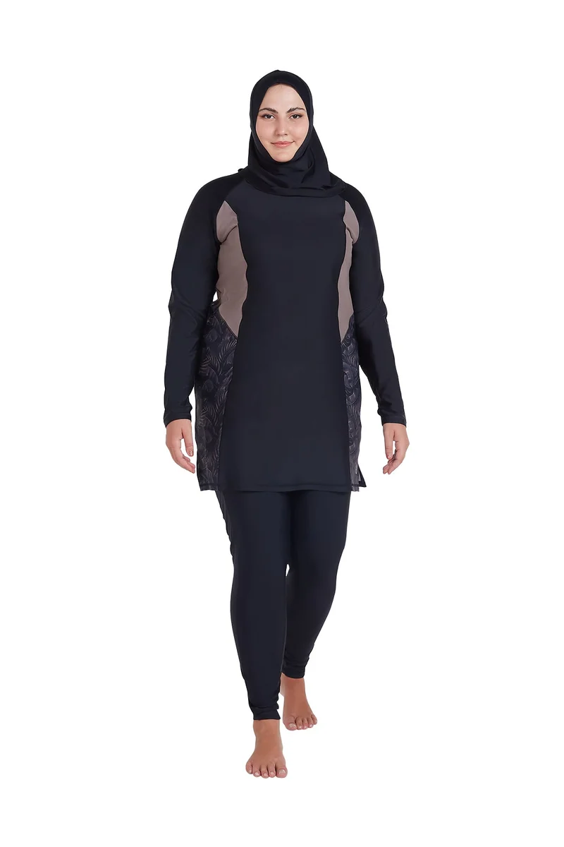 COEGA SUNWEAR  COEGA  Ladies Ladies Modest 3pc Swim Set - Nero Silver Tropical for Women | Best Price UAE